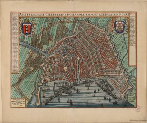 1649 Map of Amsterdam, Willem Blaeu.